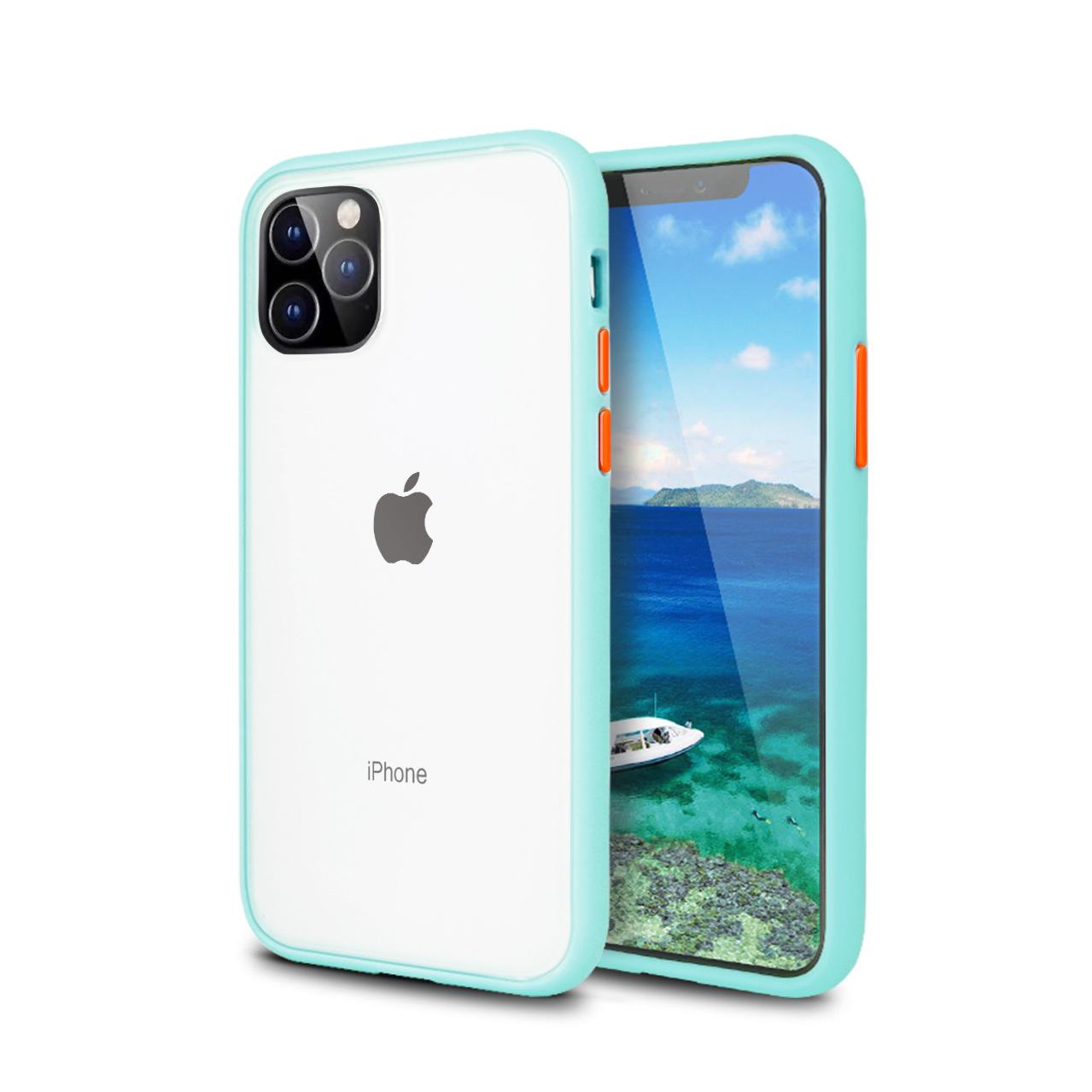 iPHONE 11 Pro (5.8 in) Slim Matte Hybrid Bumper Case (Clear Light Blue)